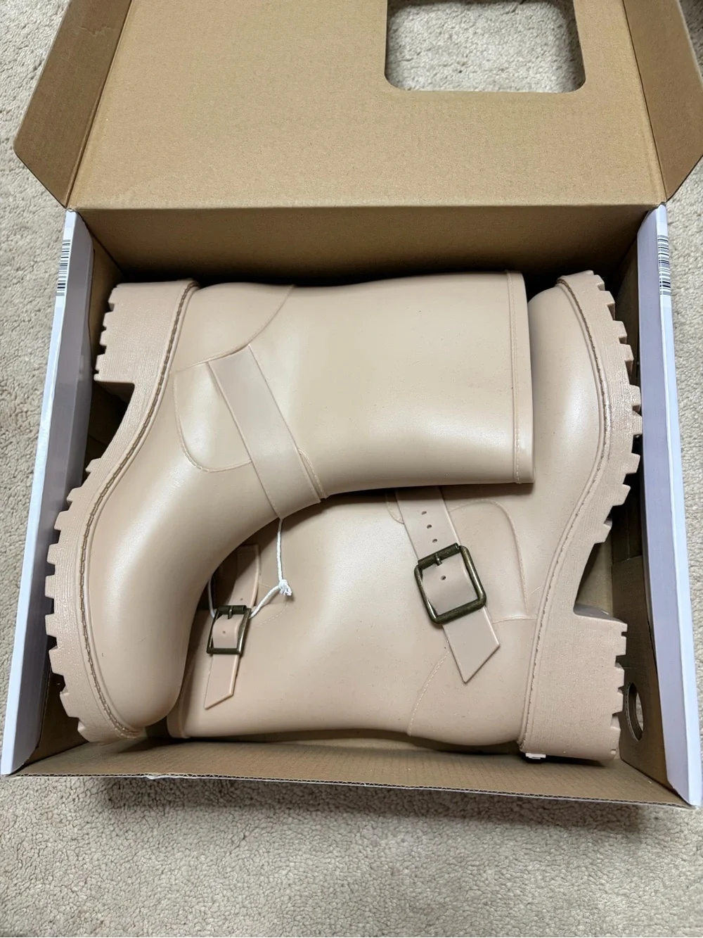 Serra Beige Women’s Winter & Rain Boots with Buckle